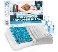 Technogel Lussuoso cuscino rinfrescante in gel, sollievo dal dolore al collo e alle spalle, 2 altezze, forma della colonna cervicale, quantità extra di gel, base in memory foam, per dormire fresco,
