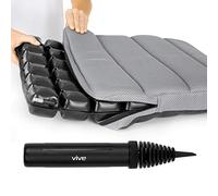 Vive Cuscino per sedile ad aria - Cuscinetto di supporto per schiena per coccige, sciatica, sedia a rotelle, viaggio - portatile e gonfiabile - morbido o solido