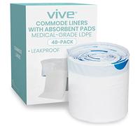 Vive Fodere per comò con cuscinetto assorbente, borsa di ricambio usa e getta - si adatta a standard adulti bariatrico comodino comò secchio e pieghevole, sedia WC portatile - aiuto per lenzuola