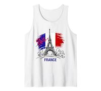 Vive La France - Disegno di Schizzo della Torre Eiffel di Parigi Canotta