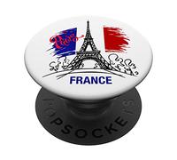 Vive La France - Disegno di schizzo della Torre Eiffel di Parigi PopSockets PopGrip Adesivo