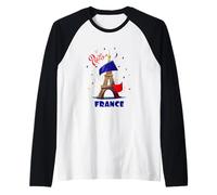Vive La France - I Love Paris Eiffel Tower Graphic Design Maglia con Maniche Raglan