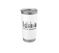 Vive La Resistance Protest Sign,Resist Cat Paw Womens Rights Bicchiere termico in acciaio inox doppia parete