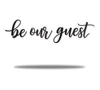 Vivegate Be Our Guest Sign Metal Wall Art Decor - 43""""X10"""" Black Idea