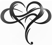 Vivegate Decorazione artistica da parete a forma di cuore infinito, in metallo, con simbolo dell'infinito, in acciaio, decorazione artistica da parete per esterni (grande, 38 x 33 cm)