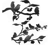 Vivegate Uccelli in metallo, decorazione da parete con uccelli in metallo, decorazione artistica da parete con uccelli su filo metallico, decorazione da parete per esterni (grande, 91,5 x 33 cm)