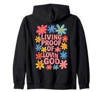 Vivente Prova di Lovin Dio Grafica Cristiana Floreale Felpa con Cappuccio