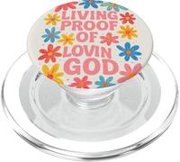 Vivente prova di Lovin Dio Grafica cristiana floreale PopSockets PopGrip per MagSafe
