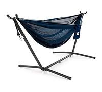 Vivere Amaca in rete con supporto (280 cm) - Navy/Turquoise