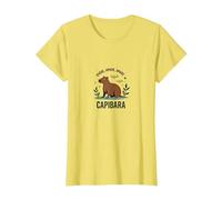 Vivere, Amare, Capibara - Grafica Divertente Animale Zen Maglietta, Donna, Limone, XS
