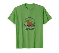 Vivere, Amare, Capibara - Grafica Divertente Animale Zen Maglietta, Uomo, Erba, 3XL