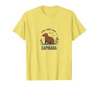 Vivere, Amare, Capibara - Grafica Divertente Animale Zen Maglietta, Uomo, Limone, XXL