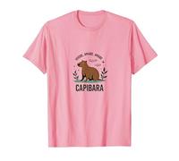 Vivere, Amare, Capibara - Grafica Divertente Animale Zen Maglietta, Uomo, Rosa, XL