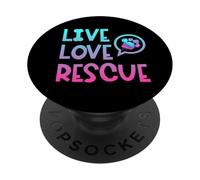 Vivere amore salvataggio diritti animali rifugio animale lavoratore PopSockets PopGrip Adesivo