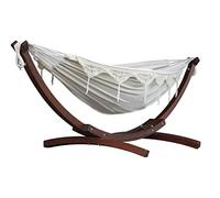 Vivere C8SPCT-00 Amaca Doppio Cotone con Solid Pine Arc Stand, Naturale