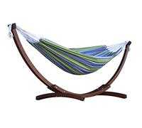 Vivere C8SPCT-20 Amaca Doppia Cotone con Solid Pine Arc Stand, Tropical, Multicolore