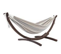 Vivere C8SPSN-DO Amaca Doppia Sunbrella con Supporto in massello di Pino Dove, Solid Pine