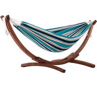 Vivere C8SPSN-T Amaca Doppia Sunbrella con Supporto in massello di Pino Token Surfside, Solid Pine