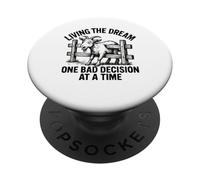 Vivere i sogni Una brutta decisione alla volta scherzo divertente di capra PopSockets PopGrip Adesivo