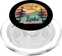 Vivere il sogno al lago Vintage Canoa Montagna Tramonto PopSockets PopGrip per MagSafe