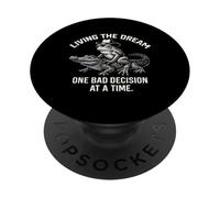 Vivere il sogno, una cattiva decisione alla volta - Funny Frog Gator PopSockets PopGrip Adesivo