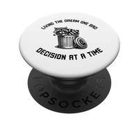 Vivere il sogno una cattiva decisione alla volta umorismo procione PopSockets PopGrip Adesivo