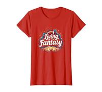 Vivere in Un Sogno di Fan del Calcio Fantasy Maglietta, Donna, Rosso, XS