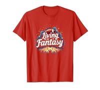 Vivere in Un Sogno di Fan del Calcio Fantasy Maglietta, Uomo, Rosso, L