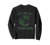 Vivere la mia migliore vita da trash life Raccoon Humor Felpa