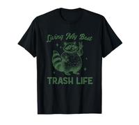 Vivere la mia migliore vita da trash life Raccoon Humor Maglietta