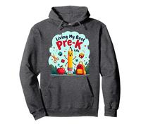 Vivere la mia Migliore Vita Pre-K: Inizia la gioiosa Avventura Scolastica Felpa con Cappuccio, Unisex per Adulti, Grigio Scuro, XL