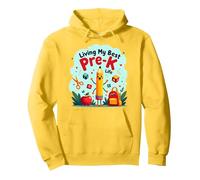 Vivere la mia Migliore Vita Pre-K: Inizia la gioiosa Avventura Scolastica Felpa con Cappuccio, Unisex per Adulti, Limone, M
