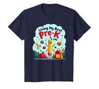 Vivere la mia Migliore Vita Pre-K: Inizia la gioiosa Avventura Scolastica Maglietta, Bambini, Navy, 3 Anni