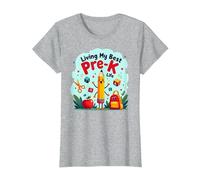 Vivere la mia Migliore Vita Pre-K: Inizia la gioiosa Avventura Scolastica Maglietta, Donna, Grigio Melange, L