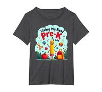 Vivere la mia Migliore Vita Pre-K: Inizia la gioiosa Avventura Scolastica Maglietta, Donna Plus-Size, Grigio Scuro, 5X