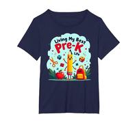 Vivere la mia Migliore Vita Pre-K: Inizia la gioiosa Avventura Scolastica Maglietta, Donna Plus-Size, Navy, 6X