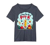 Vivere la mia Migliore Vita Pre-K: Inizia la gioiosa Avventura Scolastica Maglietta, Donna Plus-Size, Pervinca, 1X