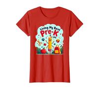 Vivere la mia Migliore Vita Pre-K: Inizia la gioiosa Avventura Scolastica Maglietta, Donna, Rosso, L