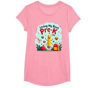 Vivere la mia Migliore Vita Pre-K: Inizia la gioiosa Avventura Scolastica Maglietta, Ragazze, Rosa, XS