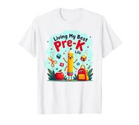 Vivere la mia Migliore Vita Pre-K: Inizia la gioiosa Avventura Scolastica Maglietta, Uomo, Bianco, XXL