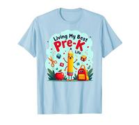 Vivere la mia Migliore Vita Pre-K: Inizia la gioiosa Avventura Scolastica Maglietta, Uomo, Celeste, 3XL