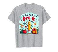 Vivere la mia Migliore Vita Pre-K: Inizia la gioiosa Avventura Scolastica Maglietta, Uomo, Grigio Melange, 3XL