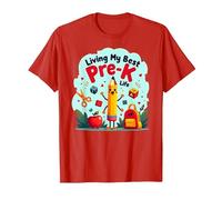 Vivere la mia Migliore Vita Pre-K: Inizia la gioiosa Avventura Scolastica Maglietta, Uomo, Rosso, XL