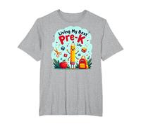 Vivere la mia Migliore Vita Pre-K: Inizia la gioiosa Avventura Scolastica Maglietta, Uomo Taglie Grandi, Grigio Melange, 6X Tall