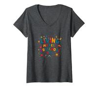 Vivere la mia Migliore Vita prescolare Maglietta con Collo a V, Donna, Grigio Scuro, M