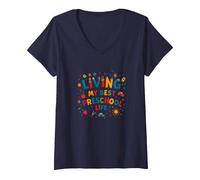 Vivere la mia Migliore Vita prescolare Maglietta con Collo a V, Donna, Navy, M