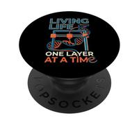 Vivere la vita uno strato alla volta Divertente design di stampa 3D PopSockets PopGrip Adesivo