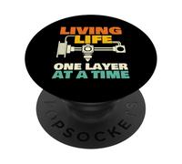 Vivere la vita uno strato alla volta - Geek della stampa 3D PopSockets PopGrip Adesivo