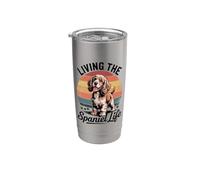Vivere lo Spaniel Life Cartoon Design Bicchiere termico in acciaio inox doppia parete