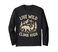 Vivere Wild Climb Alto Bear Cervo Escursionismo Campeggio Montagna Alberi Maglia a Manica
